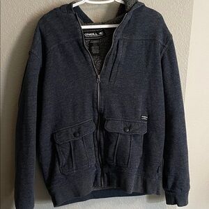 O'Neill Men's Navy Blue Sherpa Lined Shacket